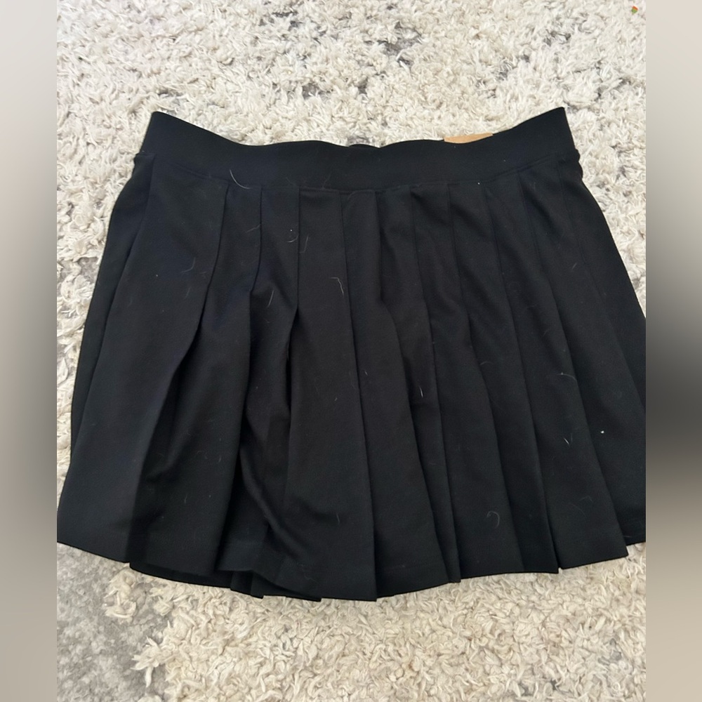 Pink Victoria Secret Womens Pleated Knit Tennis Mini Skirt Stretch L Black NWT